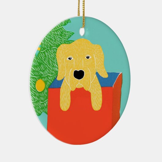 Beste geschenk ooit geel lab — Stephen Huneck Keramisch Ornament (Rechts)