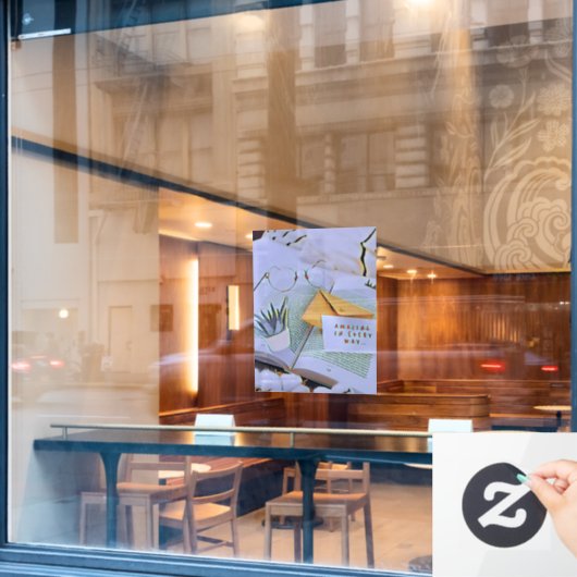 Beste geschenk voor het boekenliefje raamsticker (Cafe Raam)