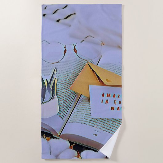 Beste geschenk voor het boekenliefje strandlaken (Voorkant)