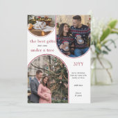 Beste geschenken 3 boog foto moderne kerst zwanger feestdagenkaart (Staand voorkant)