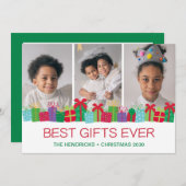 Beste geschenken ooit 3 Foto Feestdagenkaart (Voorkant / Achterkant)