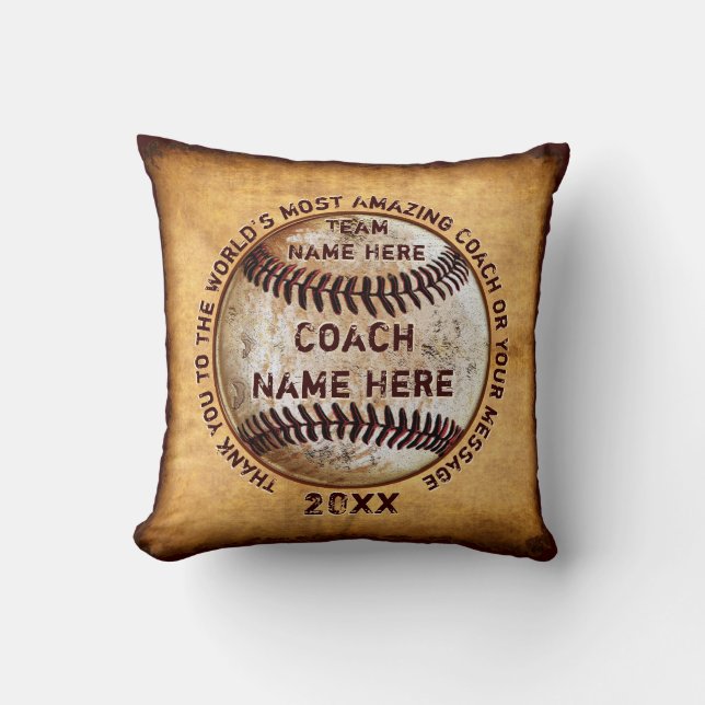 Beste geschenken voor baseball coaches aan het ein kussen (Voorkant)
