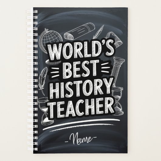 Beste geschiedenis leraar schoolbord ontwerp planner (Voorkant)