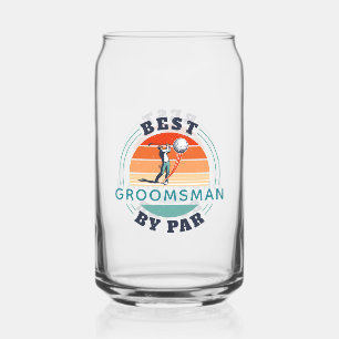 Beste Getuige Door Par Golf Speler Trouwen Blikvorm Glas