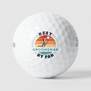 Beste Getuige Van De Bruidegom Par Retro Trouwcade Golfballen