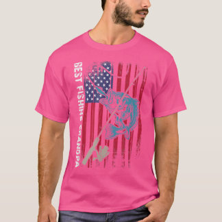Beste Geviste Opa Amerikaanse Vlag Gevist Rod Fis T-shirt