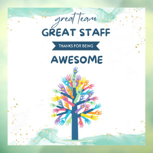 Beste geweldig team geweldig personeel dank je waa raamsticker
