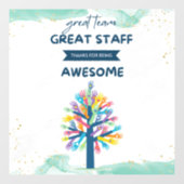 Beste geweldige teamstaf bedankt voor je waarderin raamsticker (Vel)