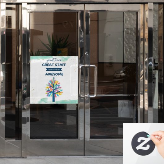 Beste geweldige teamstaf bedankt voor je waarderin raamsticker (Kantoordeur)