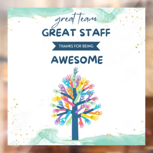 Beste geweldige teamstaf bedankt voor je waarderin raamsticker (Vel 2)