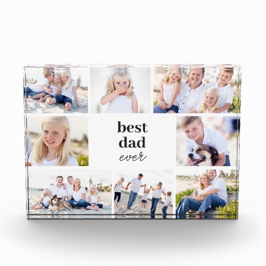 Beste Gift Gepersonaliseerde Kleur Acryl Fotoblok (Voorkant)