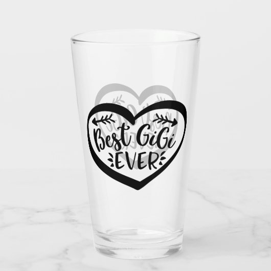 Beste Gigi Ever Heart Gift Glas (Achterkant)