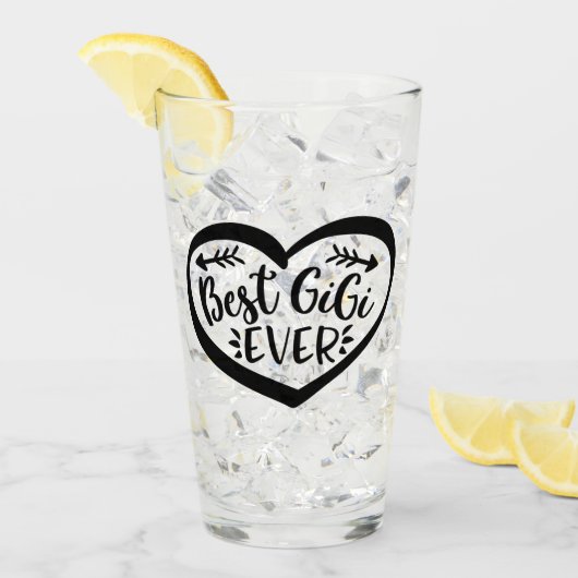 Beste Gigi Ever Heart Gift Glas (Voorkant ijs)