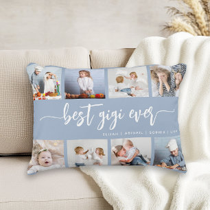 Beste Gigi Ooit 8 Foto Collage Stofblauw Accent Kussen