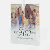 Beste Gigi Ooit Gepersonaliseerd 2 Foto Collage Ca Glas Ornament (Voorkant links)