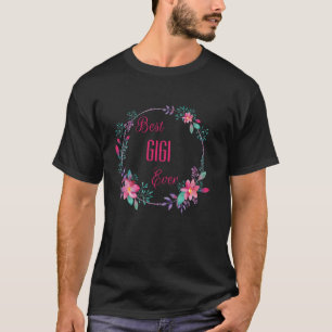 Beste Gigi Ooit met Roze Bloemige Fun Tante Grootm T-shirt