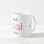 Beste Gigi ooit Roze Harten gepersonaliseerd Koffiemok (Voorkant rechts)