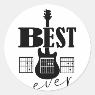 beste gitaar vader ooit akkoorden beste rockster v ronde sticker