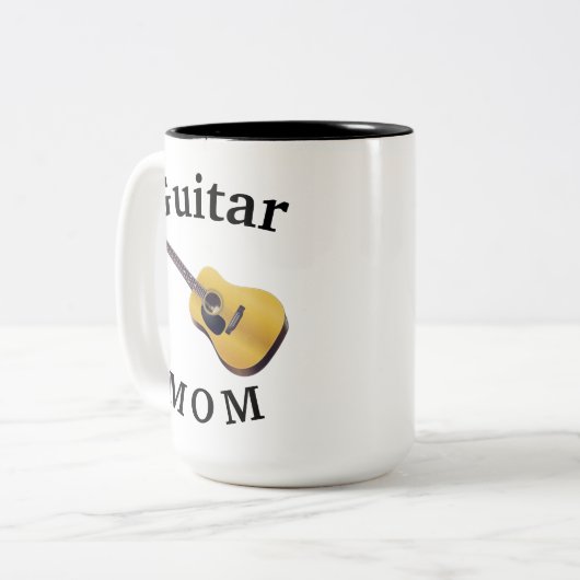 Beste "GITAARMOEDER" ooit! Moederdag Tweekleurige Koffiemok (Voorkant links)