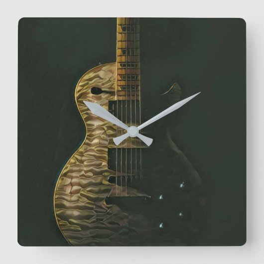 Beste gitarist ooit vierkante klok (Voorkant)