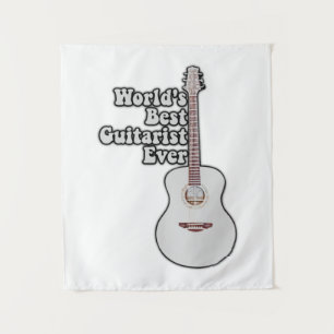 Beste gitarist ter wereld ooit. vintage kleurrijk wandkleed