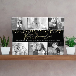 Beste Glamma Ever Gold Glitter Custom Collage 6 Fotoblokken