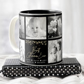 Beste Glamma Ooit Modern Script 8 Fotocollage Tweekleurige Koffiemok