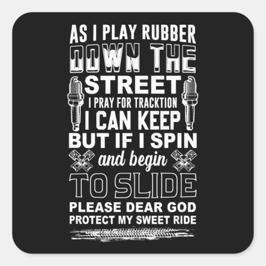 Beste God bescherm mijn zoete Ride Biker Gift Vierkante Sticker (Voorkant)
