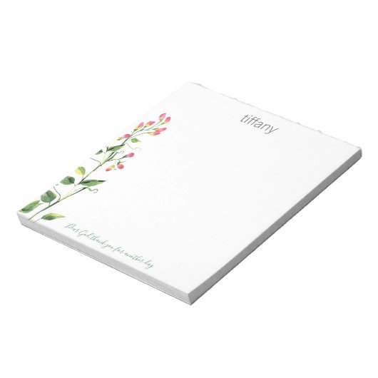 Beste God, dank u Floral Stem Blocnote (Linkerzijde)