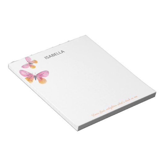 Beste God, licht toe wat donker Butterfly Notitieb Notitieblok (Schuin)