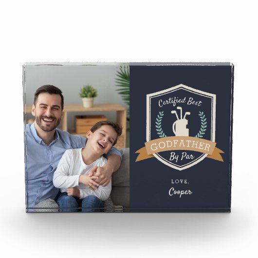 Beste Godfather door Par | Vaderdag Golf Fotoblokken (Voorkant)