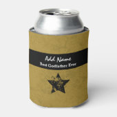 Beste Godfather Ever Goud en Zwart Lint A04 Blikjeskoeler (Blikje Voorkant)