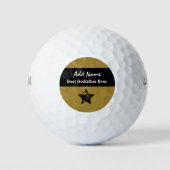 Beste Godfather Ever Goud en Zwart Lint A04 Golfballen (Voorkant)