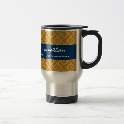Beste GODFATHER Gold- en Navy-cadeauidee Reisbeker (Rechts)