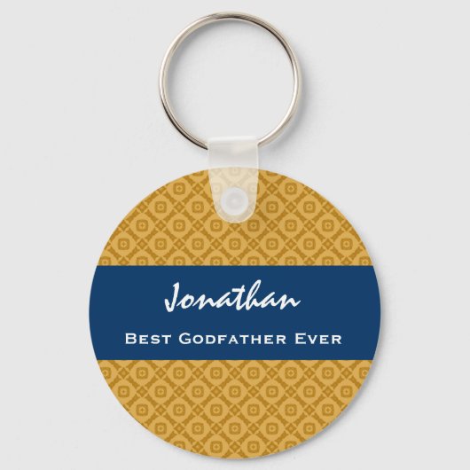 Beste GODFATHER Gold- en Navy-cadeauidee Sleutelhanger (Voorkant)