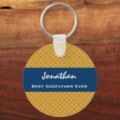 Beste GODFATHER Gold- en Navy-cadeauidee Sleutelhanger (Voorkant)