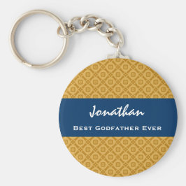 Beste GODFATHER Gold- en Navy-cadeauidee Sleutelhanger