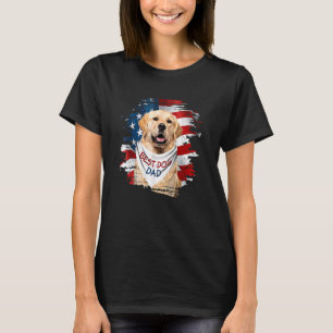 Beste Golden Retriever Hond Papa Leuke USA Vlag Va T-shirt