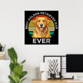 Beste Golden Retriever Vader Ooit Poster (Thuiskantoor)