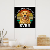 Beste Golden Retriever Vader Ooit Poster (Keuken)