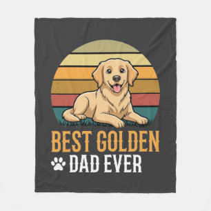 Beste Golden Retriever Vader Ooit Retro Hond Fleece Deken