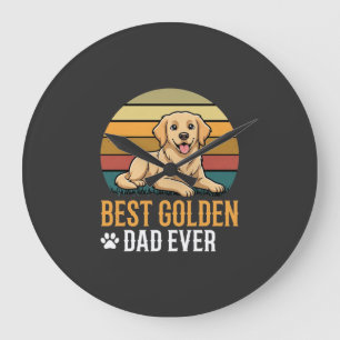 Beste Golden Retriever Vader Ooit Retro Hond Grote Klok