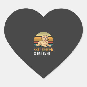 Beste Golden Retriever Vader Ooit Retro Hond Hart Sticker