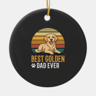 Beste Golden Retriever Vader Ooit Retro Hond Keramisch Ornament