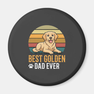 Beste Golden Retriever Vader Ooit Retro Hond Magneet