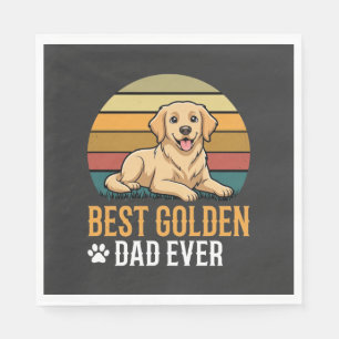 Beste Golden Retriever Vader Ooit Retro Hond Servet