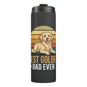 Beste Golden Retriever Vader Ooit Retro Hond Thermosbeker