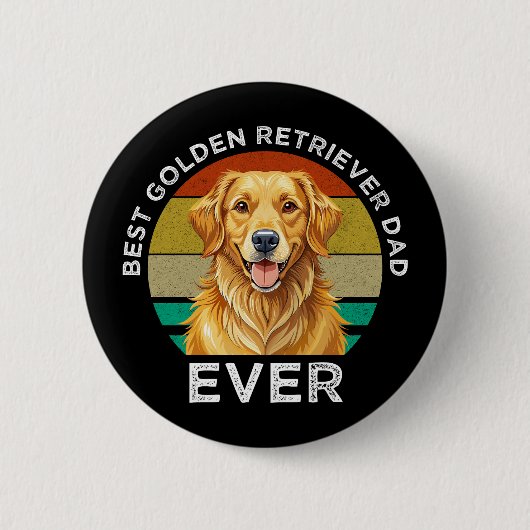 Beste Golden Retriever Vader Ooit Ronde Button 5,7 Cm (Voorkant)
