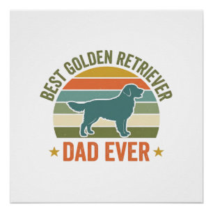 Beste Golden Retriever Vader Ooit Vintage Hond Shi Perfect Poster