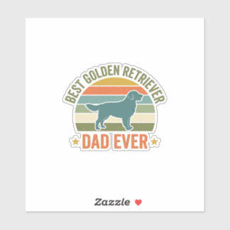 Beste Golden Retriever Vader Ooit Vintage Hond Shi Sticker